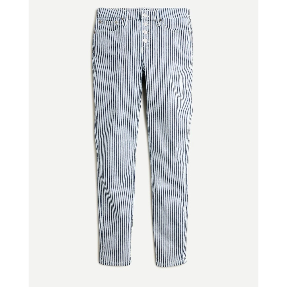 J. CREW Striped 9" High-Rise Toothpick Skinny Jeans 27 Tall